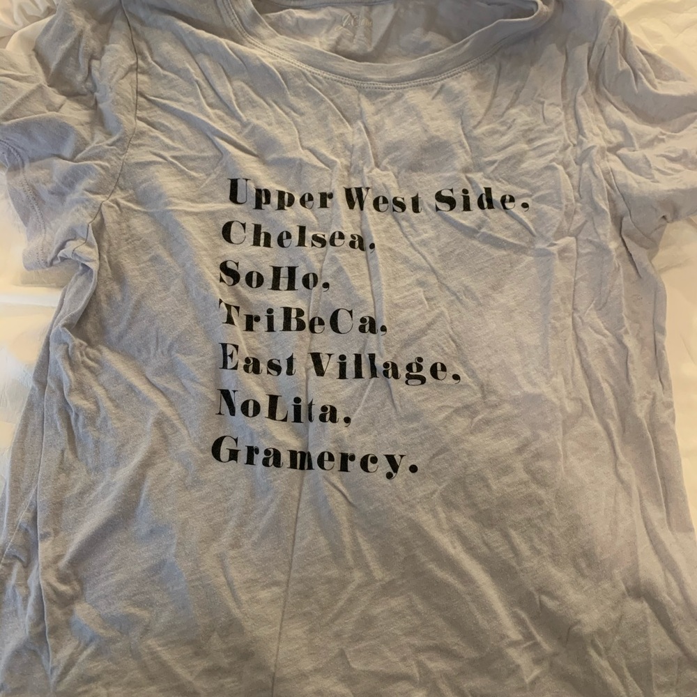 Large jcrew NYC neighborhood t shirt